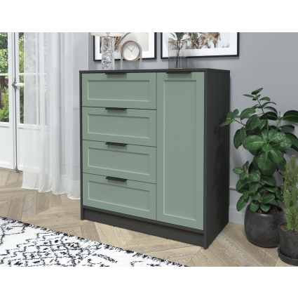 Тумба Тренд КТ-Т90 (Антрацит ЛДСП/ Мята ЛМДФ) Ш900 В1020 Г451 Тумба Тренд КТ-Т90 (Антрацит ЛДСП/ Мята ЛМДФ) Ш900 В1020 Г451